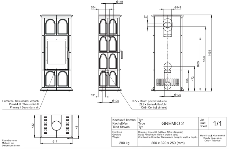 Romotop GREMIO 2 rysunek techniczny